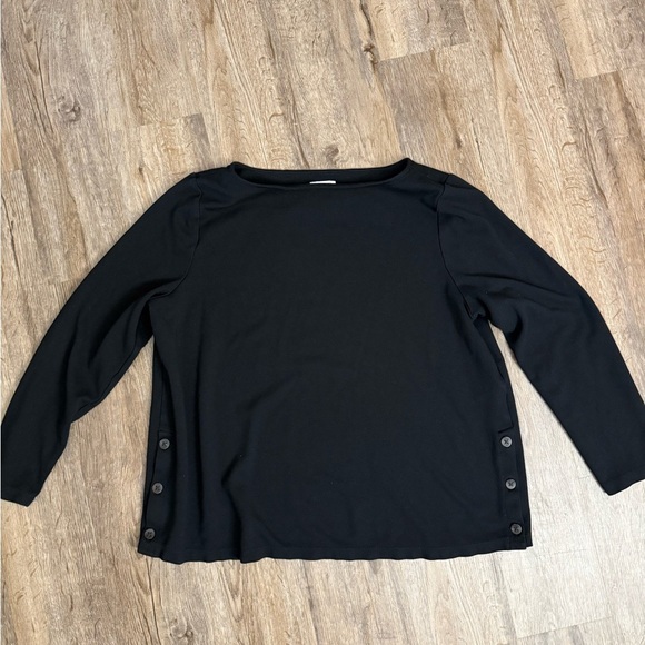 J. Jill Ponte Side Button Boatneck Top - Picture 1 of 11